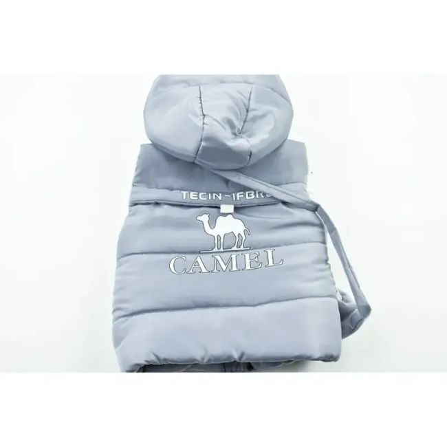 پافر پسرانه CAMEL طوسی شمعی جیب دار با کیف پاییزه و زمستانه
