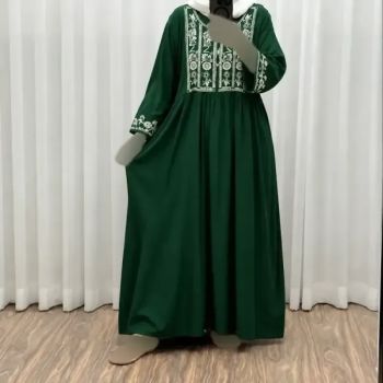 پیراهن ساحلی زنانه نخی مدل الهه فری سایز کمربنددار
