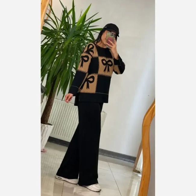 ست بافت پاپیون ادرینا بافت گرم بالا سایز 38 تا 48