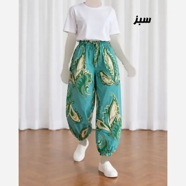 شلوار راحتی نخی زنانه پارچه خارجی فری سایز چهارفصل