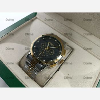 ساعت مچی مردانه سیکو دو رنگ طلایی صفحه مشکی طرح سه موتور مدل 5748