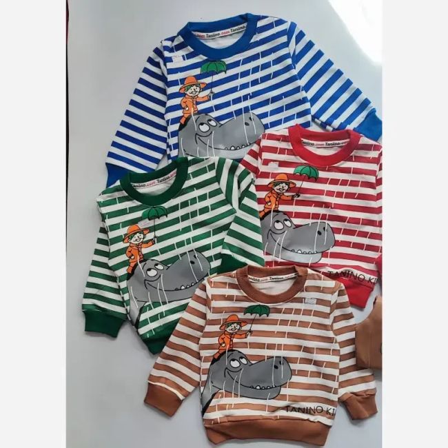 ست بلوز و شلوار بچگانه طرح دایناسور دورس چهار رنگ سایز 35 تا 45