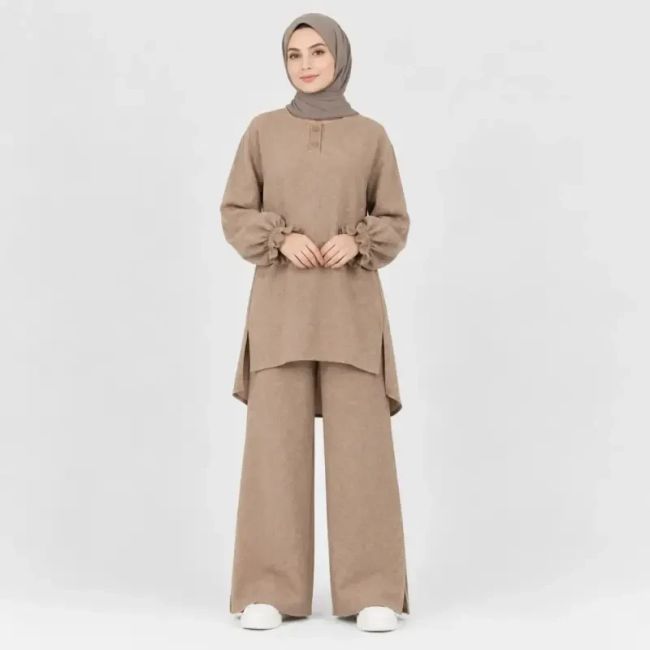 شومیز تک آستین سه ربع لنین مراکشی زنانه