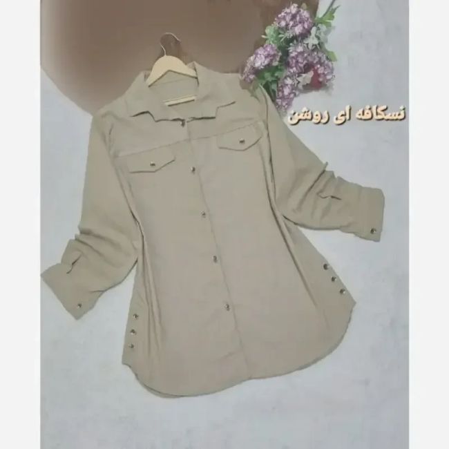 مانتو کتان بغل دکمه زنانه و دخترانه پاییزی ژینا