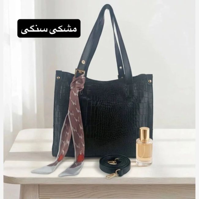 کیف زنانه چرم مصنوعی رسمی و روزمره با بند بلند (2)