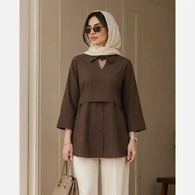 تونیک زنانه لینن مدل پری سایز 38 تا 48