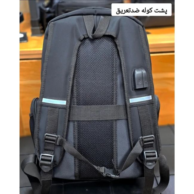 کوله پشتی اسپرت پارچه دیبا خارجی سه محفظه با جای لپ تاپ و پورت USB