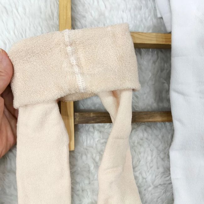 جوراب شلواری توکرکی حوله ای نوزادی دخترانه ترک ضخیم پاییزه نخی نرم لطیف سایز 6 تا 18 ماه