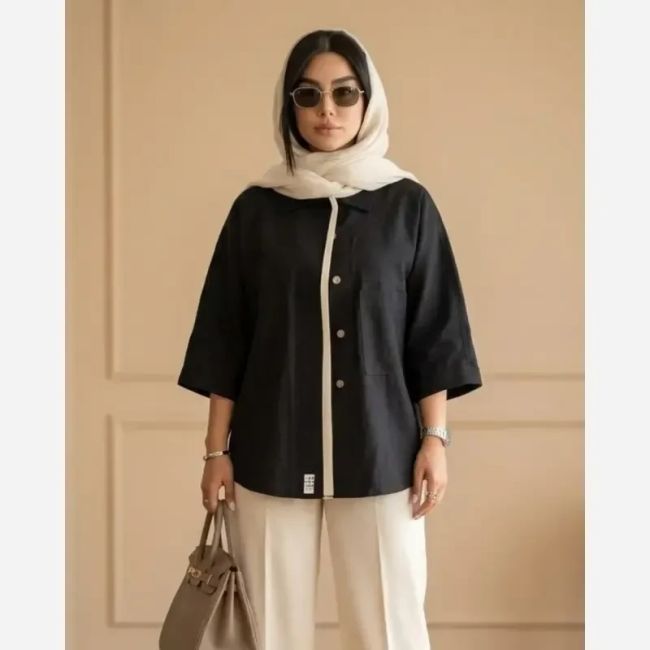 شومیز زنانه لینن مدل لارا سایز 36 تا 50