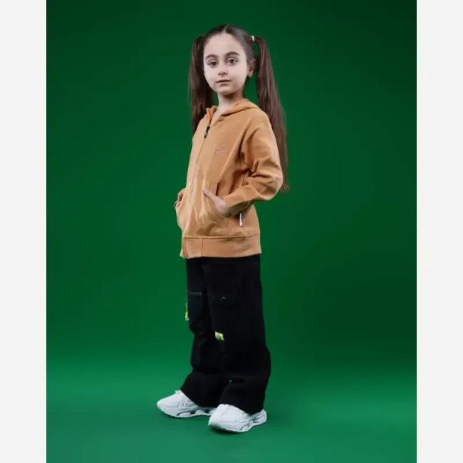 سویشرت بچگانه پاییزه اسپرت دورس دو نخ کلاهدار جیب کانگورویی سایز 50 تا 70