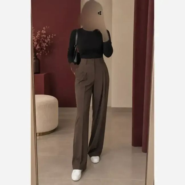 شلوار زنانه سیلک ریزشی دو پیله
