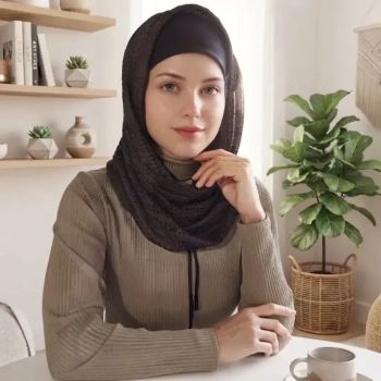 رینگ اسکارف بافت پاییزی مشکی سرمه ای قهوه ای مناسب پاییز و زمستان سایز 50 در 80 سانتی متر