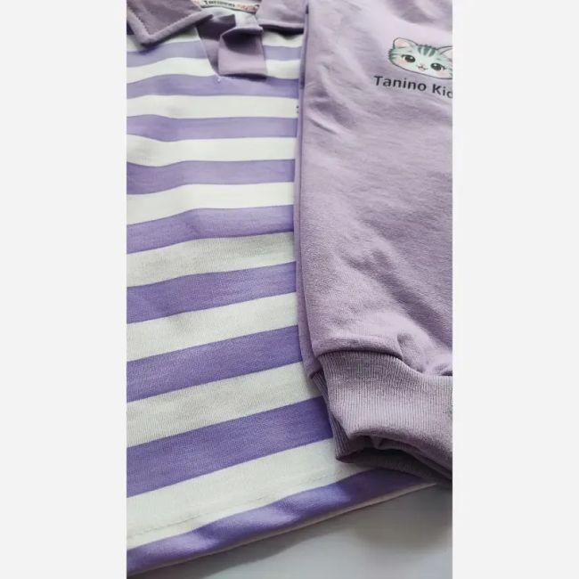 ست بلوز و شلوار راحتی بچگانه راه راه سایز 40 و 45