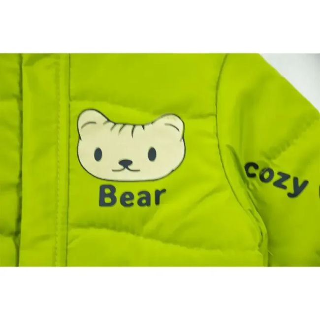 کاپشن پسرانه BEAR سبز پسته ای آستر خز پاییزی و زمستانی