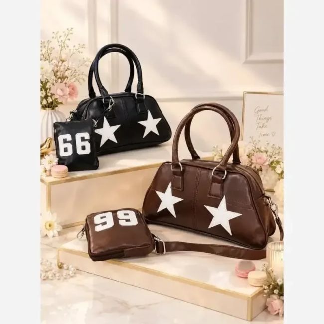 کفش کتانی ال استار رنگ مشکی و شکلاتی سایز 15 تا 29