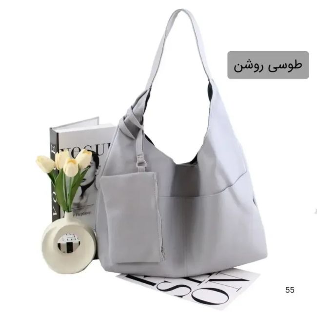 کیف زنانه روزمره و مدرسه چرم مصنوعی مشکی ابعاد 50 در 30 سانتیمتر