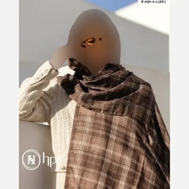 شال نخی پاییزه طرح دار مارتاشاپ قواره 200 در 75 سانت نرم و لطیف با ایستایی عالی