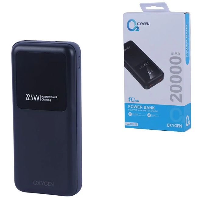 پاوربانک اکسیژن مدل OX110 ظرفیت 20000 میلی آمپر ساعت