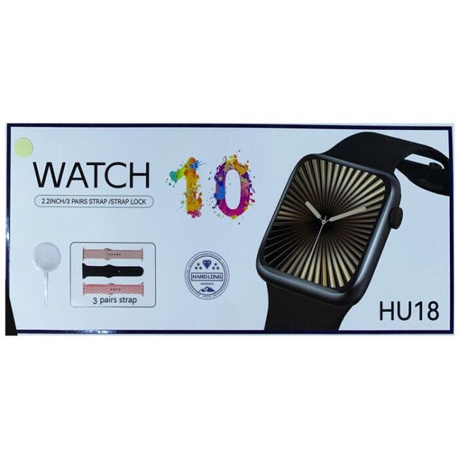 ساعت هوشمند مشکی WATCH 10 مدل HU18