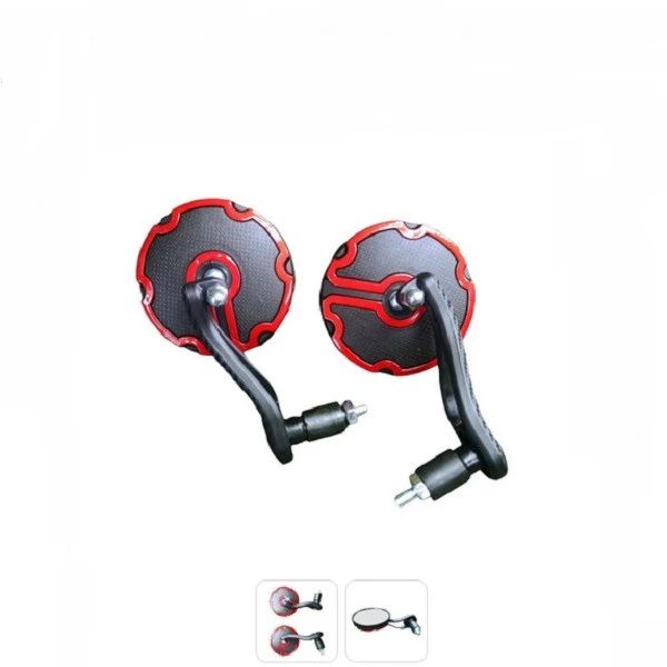 آینه سرفرمان موتور سیکلت طرح کربن RED مجموعه 2 عددی