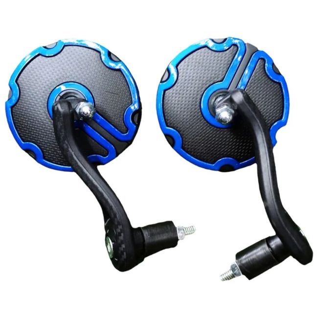 آینه سرفرمان موتور سیکلت طرح کربن BLUE مجموعه 2 عددی