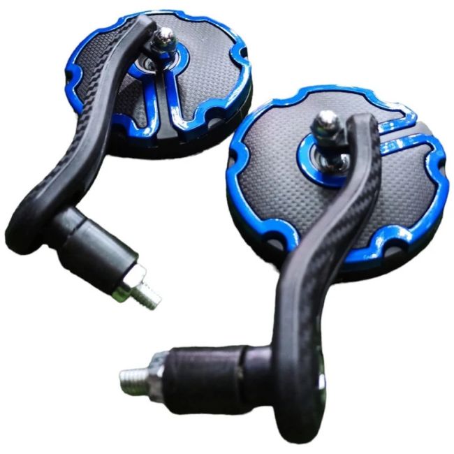 آینه سرفرمان موتور سیکلت طرح کربن BLUE مجموعه 2 عددی
