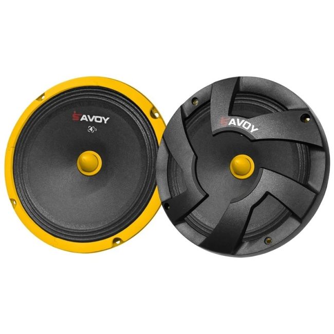 میدرنج 8 اینچ ماشین بولت فلزی خودرو با قاب محافظ 400Wوات اصلی ساوویSAVOY مدلSV.88B مگنت سنگین آمپلی خور (بسته 2عددی)