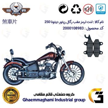 لنت دیسکی ترمز عقب موتور سیکلت کد 1009  مناسب برای رگال رپتور دیتونا 250 REGAL RAPTOR DAYTONA 249 