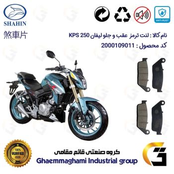 پک اقتصادی لنت ترمز جلو و عقب موتور سیکلت  کد 1015015 مناسب برای لیفان کی پی اس LIFAN KPS 250 شاهین موتور