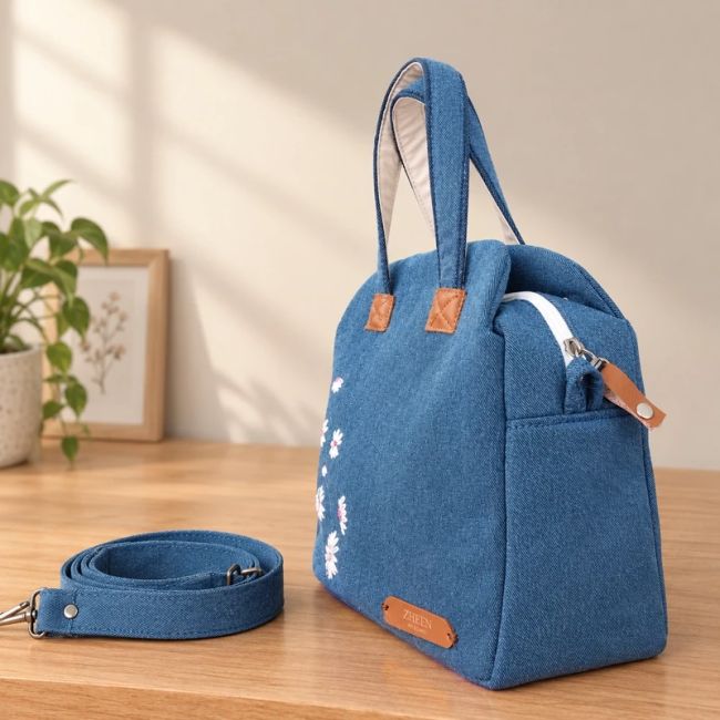 کیف جین گلدوزی شده 